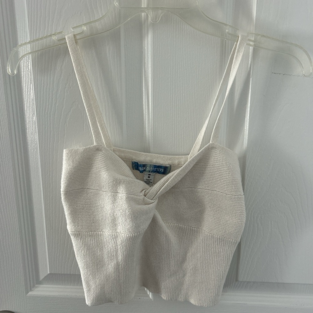 White Knotted Crop Top